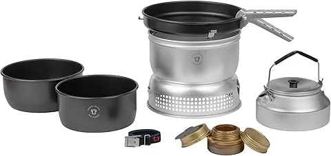 Trangia 25 - Conjunto de Cozinha Antiaderente com fervedor e Queimador de Álcool