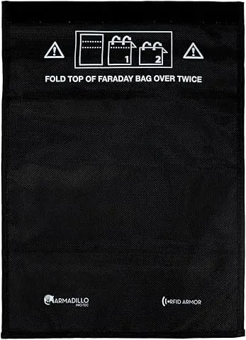 Faraday - Bolsa para tablets e telemóveis, Bolsas Grandes Faraday para iPad, Bolsa de Bloqueio RFID, Bloqueador de sinal para telemóvel, anti-rastreio, antipirataria, antiespionagem