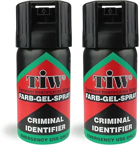 Spray de defesa própria TIW de Farb, identificador de delinquentes, preto, 2 unidades
