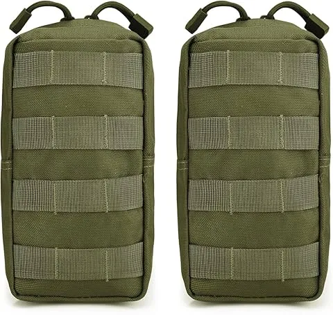 G4Free 2 Pack Bolsas Táticas Molle Equipamento de Gadgets Utilitários Compacta Bolsa EDC Pacote Pequeno Bolsa de Cintura Colete de Peito Alforge para Acampar ao Ar Livre Caminhada Trekking