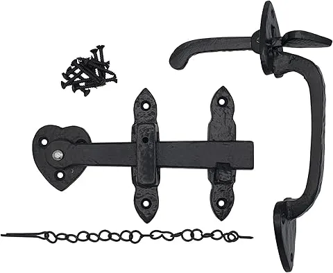 keypak Suffolk - Trinco (manípulo de polegar) com pino de bloqueio de dupla face, cor preto antigo, 11,5 x 20 x 4,5 cm