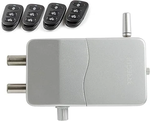 ARREGUI CI10P-AL Fechadura de Segurança Invisível para Porta com Alarme Sonoro | 4 comandos à distância | Antirroubo, Anti Ocupas | Fechadura Eletrónica | Trinco Sem Fios Interior | prata