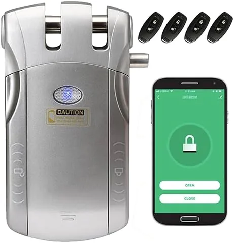 Wafu Droquimur | Fechadura invisível inteligente de segurança WIFI com APP e comandos | Para todas as portas | Antirroubos e Anti Ocupas controlável a partir do telemóvel | iOS e Android