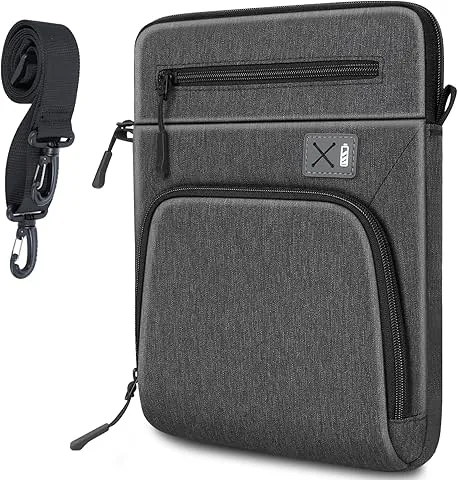 SIMTOP Capa para Tablet de 11 Polegadas iPad Air (3rd, 4ª e 5ª Gen), Resistente à Água,Multi Bolsa de Trabalho para Homem, Bolsa para Pendurar de poliéster,Bandoleira para Homem Cinza Escuro