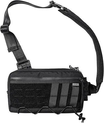 TACTICAL_GEEK Cache L3 EDC Bolsa Sling Para Peito, Bolsa transversal, Bolsa de Ombro, Nylon CORDURA, Porte de Viagem, Fecho YKK, Mochila Tática de Ombro, Alça Ambidestra de Caminhada Preto