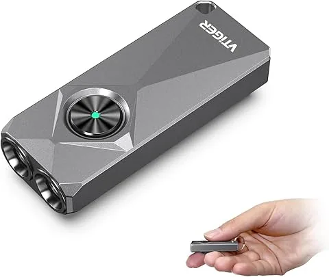 VTIGER K1 Lanternas de porta-chaves, pequena luz plana portátil de 800 lúmenes, Mini lanterna de bolso recarregável com clip, Porta-chaves LED compacto Luzes com íman para Levar todos os dias, campismo, emergência