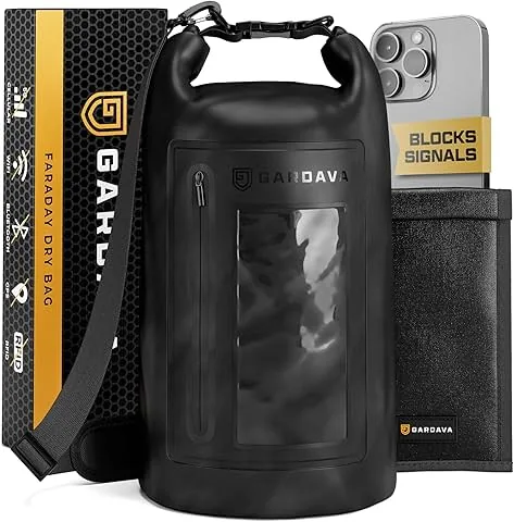 Faraday bolsa impermeável: gaiola EMP impermeável para portáteis e telemóveis, grandes bolsas Go Dark, preto