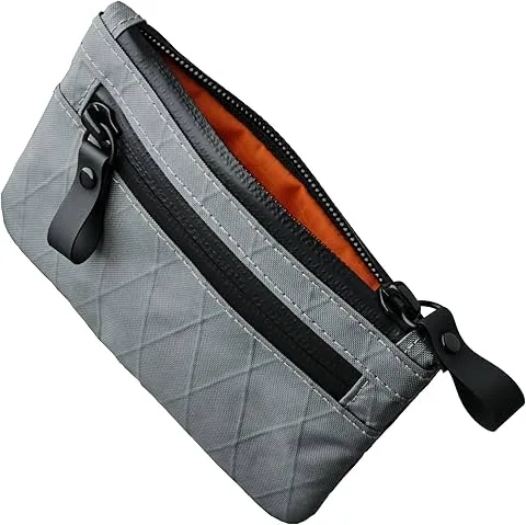 Zip Pouch, Porta-moedas Pequeno de Homem com Fecho, Carteira de Homem com Bloqueio RFID, Bolsa Organizadora de Bolso, Porta-moedas Minimalista para Cartões, Resistente à Água X-Pac