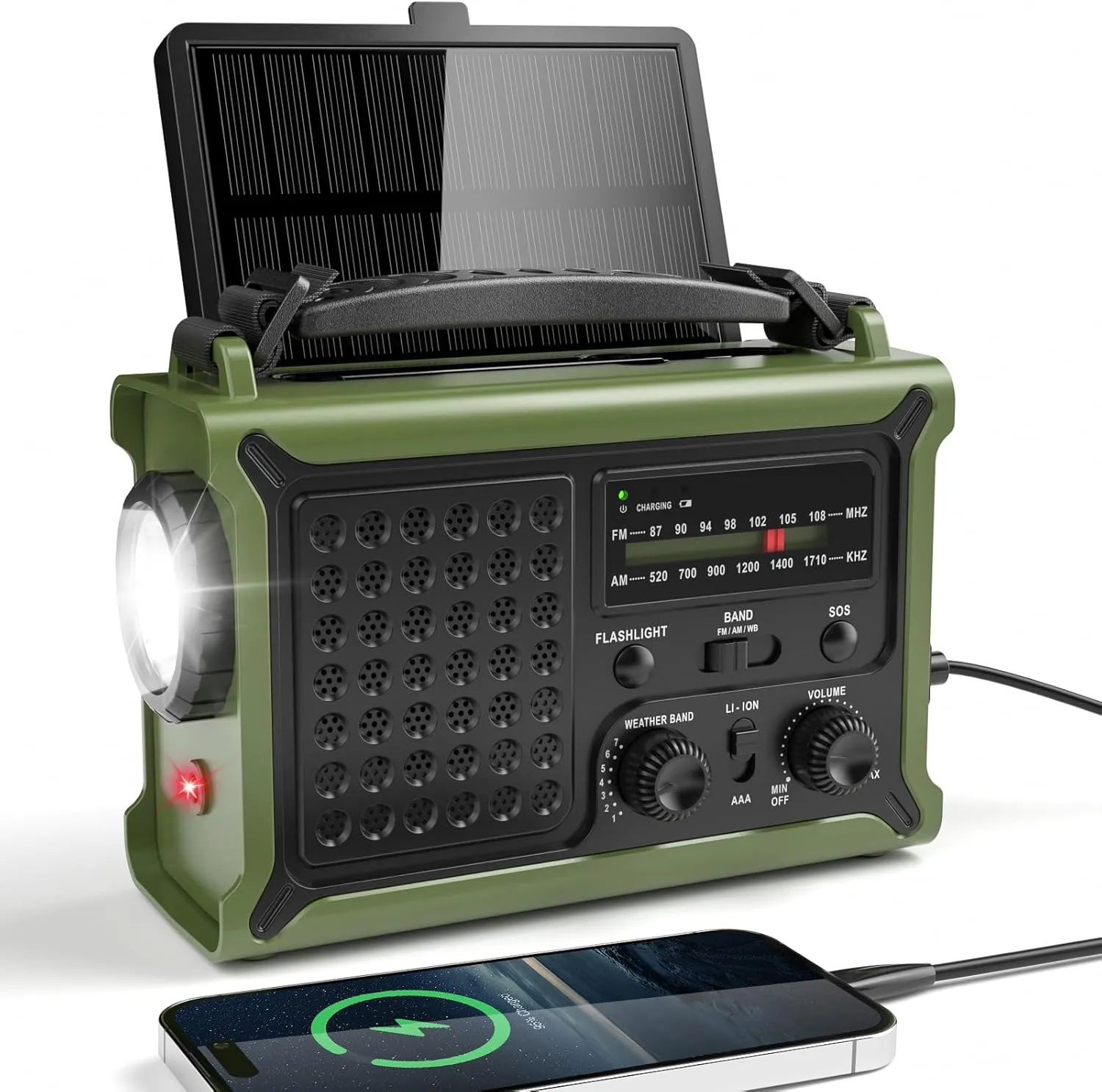 Radio Solar Emergencia 12000mAh Premium