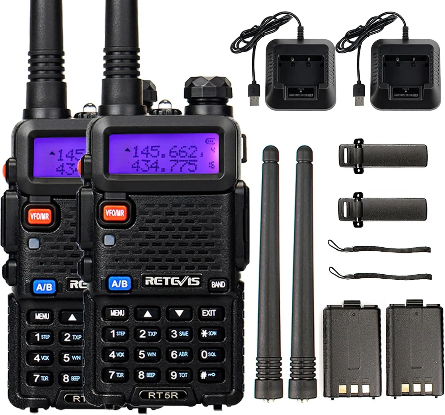 Retevis RT5R Walkie Dual Band Pack 2
