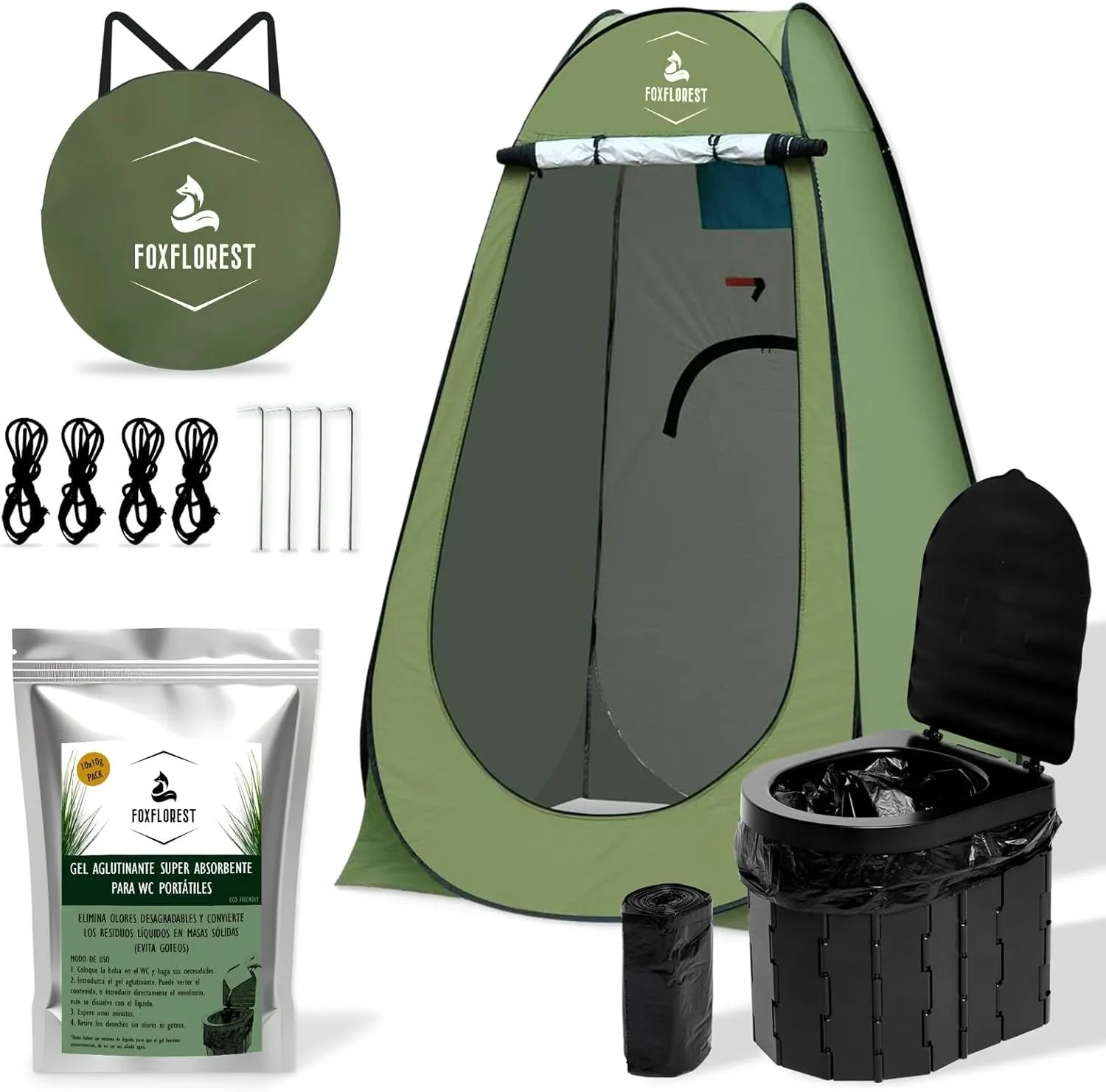 WC Portatil Kit con Tienda y Gel Aglutinante